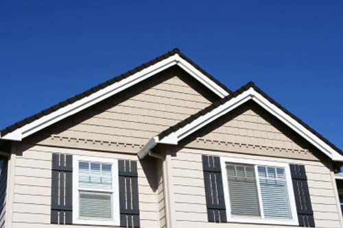 Front yard view of home looking upwards.